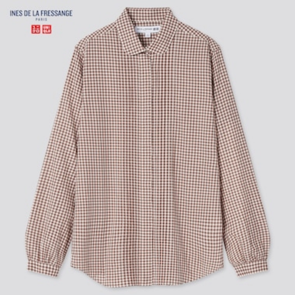 Uniqlo new women light cotton shirt checked (IDLF)